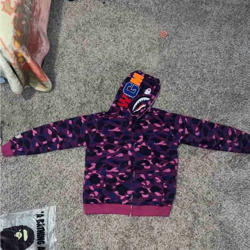 Bape Purple and Pink Camouflage Jacket